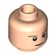 Minifig Head Luke Skywalker, Brown Eyebrows, White Pupils and Chin Dimple Print