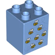 Duplo Brick 2 x 2 x 2 with 8 Bees Print
