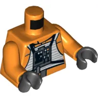 Torso Rebel Pilot with Flight Suit Print, Orange Arms, Black Hands