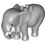 Duplo Animal Elephant, Adult, Stationary Head with Molded Tusks, Rectangle Eyes