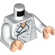 Torso Shirt, Open Collar with Wrinkles Print (Han Solo), White Arms, Light Nougat Hands