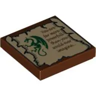 Tile 2 x 2 with Dragon and Scroll with 'You are far more powerfull than you would ever imagine...' Print