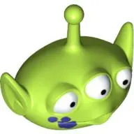 Minifig Head Special, Alien with Antenna and Three Eyes, Purple Spill on Right Cheek Print (Toy Story Alien)