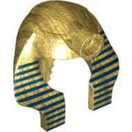 Headdress Nemes (Mummy) with Stud, Dark Blue Stripes Thin Print