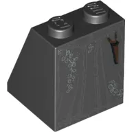 Brick Sloped 65° 2 x 2 x 2 with Bottom Tube with Bellatrix Lestrange Skirt Print