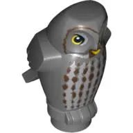 Animal, Bird, Owl Small, Angular Features with Yellow Eyes and Light Bluish Gray Vertical Chest Feathers Print