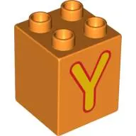 Duplo Brick 2 x 2 x 2 with 'Y' Print