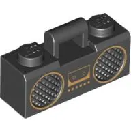 Equipment Radio / Boom Box with Handle and Gold Trim Print