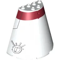 Cone Half 8 x 4 x 6 with Dark Red Stripe Tantive Bridge Bottom Print
