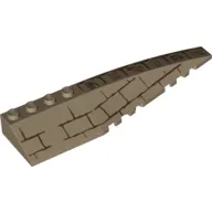 Brick Wedged, Curved 12 x 3 Right with Bricks and Hieroglyphs Print