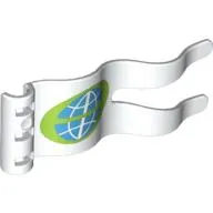 Duplo Flag Wavy 2 x 5 with Globe Print