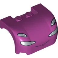 Vehicle Body, Wheel Arch / Mudguard 3 x 4 x 1 2/3 Curved with Front with Headlights and Thin Smile Print
