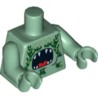 Torso Barracuda with Open Mouth and Seaweed Print, Sand Green Arms and Hands