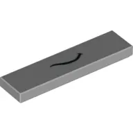 Tile 1 x 4 with Black Thin Curved Smile Print (The Queen)