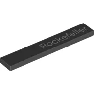 Tile 1 x 6 with White 'Rockefeller' Print Justified Right
