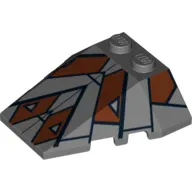 Brick Wedged, Sloped 4 x 4 Triple, Stud Notches with Sith Nightspeeder Print 2