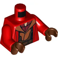 Torso Jacket with Sand Red Harness Print (Naboo Fighter), Red Arms, Reddish Brown Hands