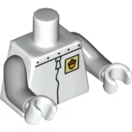 Torso Spacesuit with Riveted Collar and Lime Acorn Badge Print (Sandy Cheeks), Light Bluish Gray Arms, White Hands