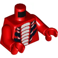 Torso Snake with White and Large Black Scales Print, Red Arms and Hands