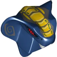 Minifig Head Special, Snake with Fangs, Red Eyes and Yellow and Dark Bluish Gray Scales Print (Slithraa)