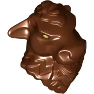 Minifig Head Special with Pin Holes, Minotaur with Gold Eyes Print