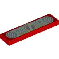 Tile 1 x 4 Lights with CD and Speakers on Light Aqua Background Print