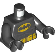 Torso Batman Logo with Muscles and Yellow Utility Belt Print, Black Arms and Hands
