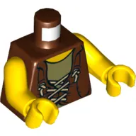 Torso Vest with Laces, and Olive Green Undershirt Print, Yellow Arms and Hands
