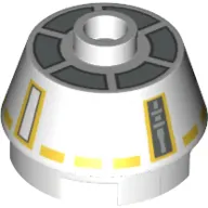 Brick Round 2 x 2 Truncated Cone with Orange and Gray Droid Print (R5-F7)