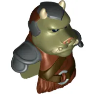 Minifig Head Special, Gamorrean with Armor and Belt Print