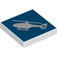 Tile 2 x 2 with Helicopter Print