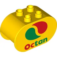 Duplo Brick 2 x 4 x 2 Rounded Ends with Octan Logo Print