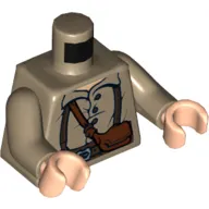 Torso Shirt with Brown Belt Print (Samwise), Dark Tan Arms, Light Nougat Hands