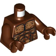 Torso Muscles Outline Print, Reddish Brown Arms and Hands