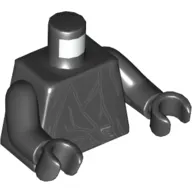 Torso Cloak with Gray Folds Print, Black Arms and Hands