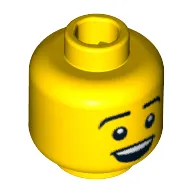 Minifig Head Diver, Eyebrows, Open Mouth Smile Print
