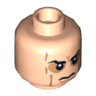Minifig Head Anakin Skywalker, Eyebrows, Cheek Lines and Scars, Determined / Angry with Sunken Eyes Print