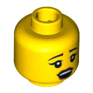 Minifig Head Fortune Teller, Eyebrows, Eyelashes, Red Lips, Open Mouth Print