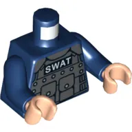Torso Bulletproof Vest with 'SWAT' Print, Dark Blue Arms, Light Nougat Hands