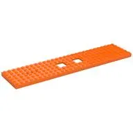 Vehicle Base, Train 6 x 28 with Two 2 x 2 Openings and 3 Round Holes Each End