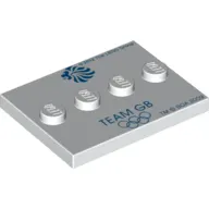 Plate Special 3 x 4 with 1 x 4 Center Studs and 'TEAM GB' and Olympic Rings Print