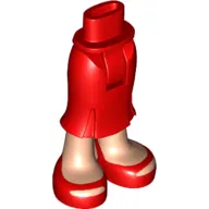 Minidoll Hips and Long Skirt with Light Nougat Legs and Red Shoes Print