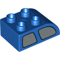 Duplo Brick 2 x 3 with Curved Top and Double Window Print on Both Sides