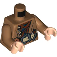 Torso Coat with Brown Shirt and Belt with Pouch Print, Medium Nougat Arms, Light Nougat Hands