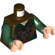 Torso Tank Top over Dark Green Shirt Print, Dark Green Arms, Light Nougat Hands