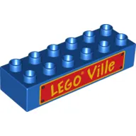 Duplo Brick 2 x 6 with 'LEGO Ville' Text Print