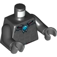 Torso Muscles and Chi Orb Print, Black Arms, Dark Bluish Gray Hands