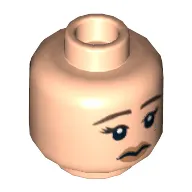 Minifig Head Mermaid, Dark Brown Sad Eyebrows and Tear / Scales and Gills Print