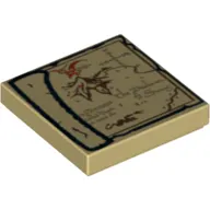 Tile 2 x 2 with Map of Lonely Mountain Print