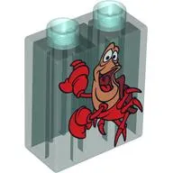 Duplo Brick 1 x 2 x 2 with Crab Sebastian Print